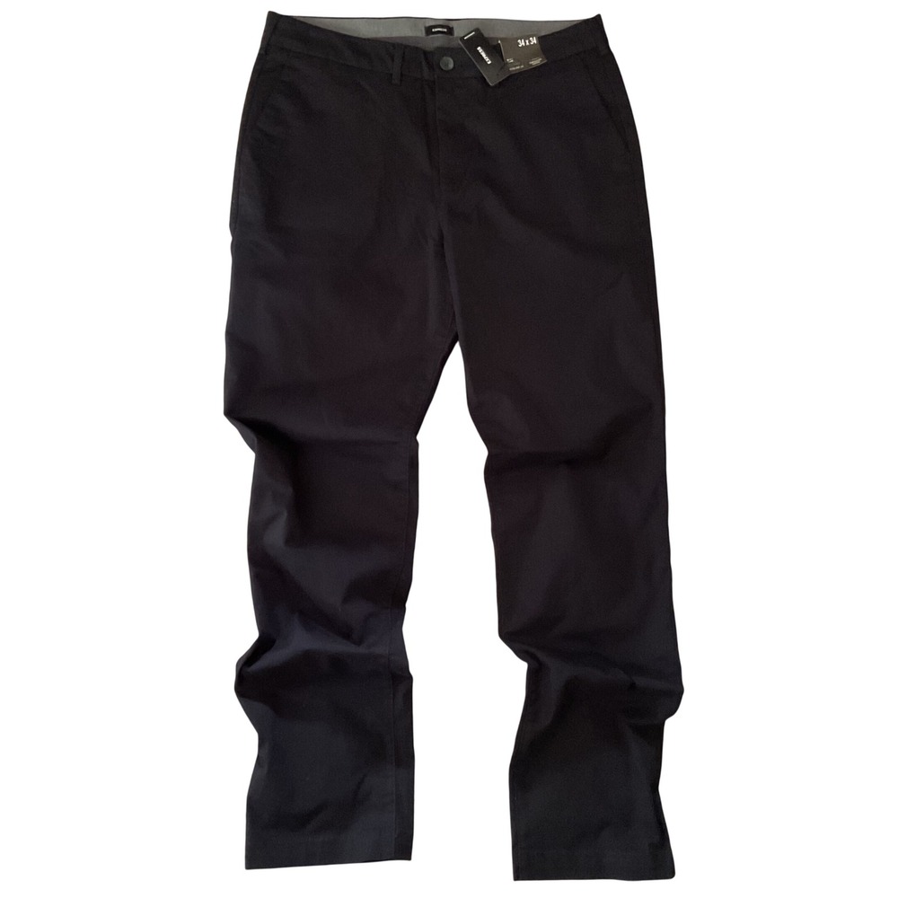 Express Slim Hyper Stretch Temperature Control Chino Pants‎ Black 34x34 NEW